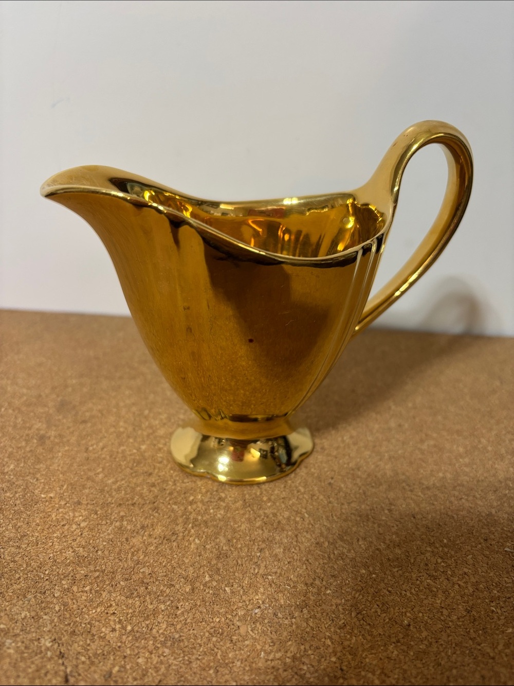 💐3/$15 Gold Ceramic Creamer Elegant Serving Pitcher 4” Tall